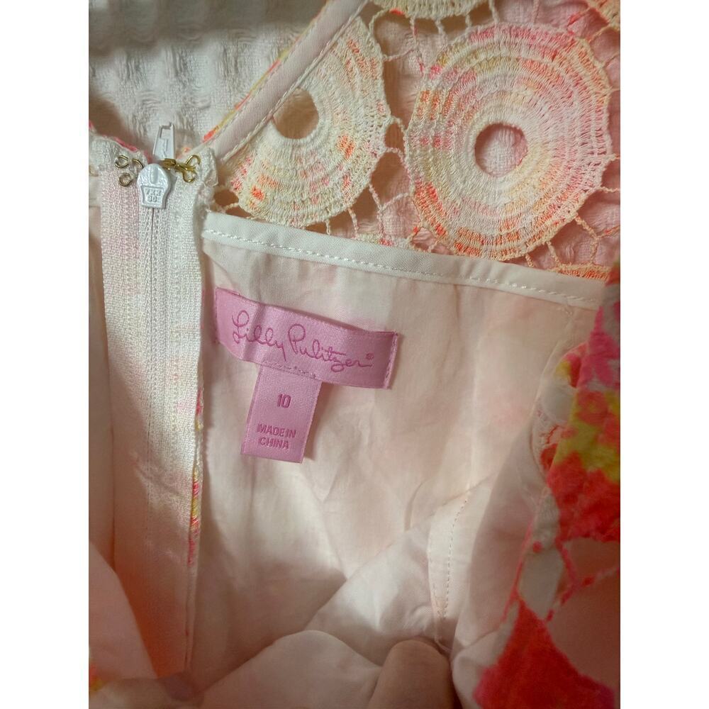 NWT Lilly Pulitzer Shiloh Resort Lace Fluorescent Sleeveless Dress Sz 10 - Picture 5 of 7